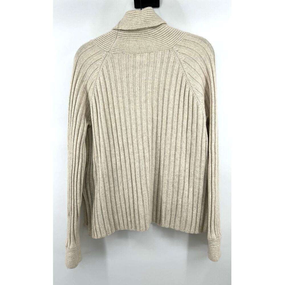 Club Monaco Cashmere Blend Sweater Women's Size S Cream Pockets Ribbed - Picture 2 of 10